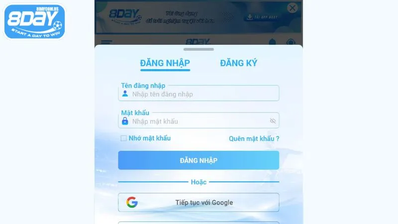 Đăng nhập 8Day dễ dàng và nhanh chóng trên máy tính
