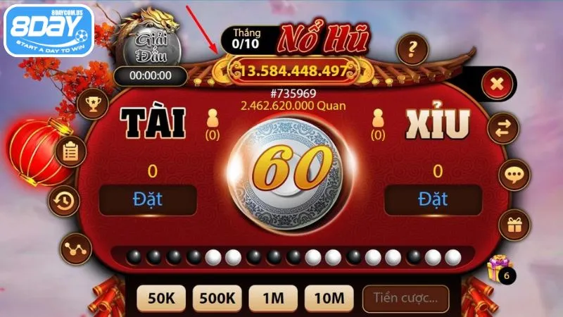 Game nổ hũ Tài Xỉu 8Day có cách chơi mới lạ