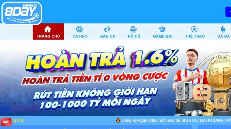 Giới thiệu 8Day giúp người chơi hiểu rõ nhà cái hơn