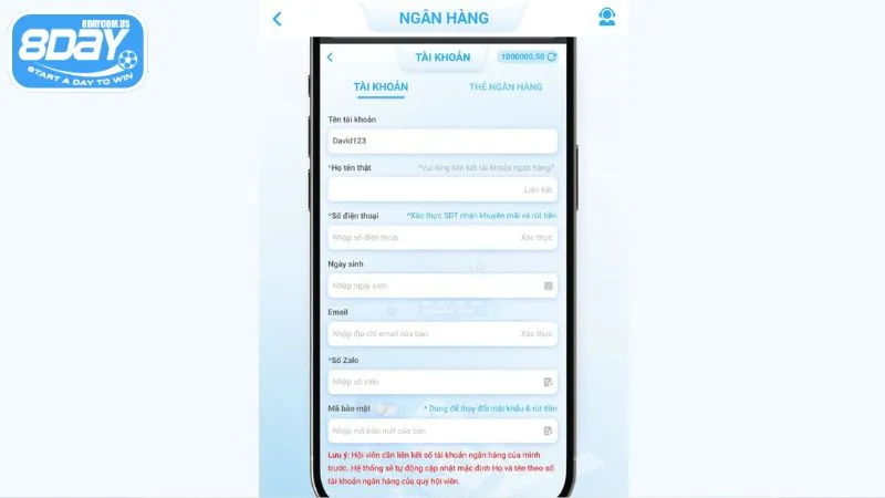 Người chơi cần tuân thủ điều kiện rút tiền của 8Day